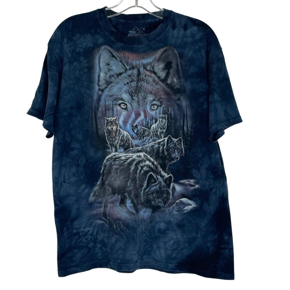 The Mountain Wolf Pack Blue Tie Dye T-shirt Unisex Size Medium